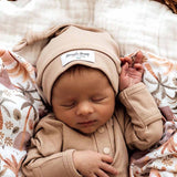 PEBBLE RIBBED ORGANIC KNOTTED BEANIE