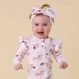 CAROUSEL ORGANIC ZIP FRILL ROMPER