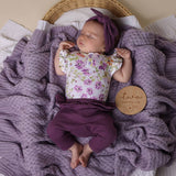 LAVENDER KNIT BABY BLANKET