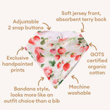 STRAWBERRY ORGANIC DRIBBLE BIB