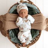WOODLAND TALES ORGANIC ZIP ROMPER