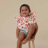 STRAWBERRY FRILL WATERPROOF BIB
