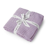 LAVENDER KNIT BABY BLANKET