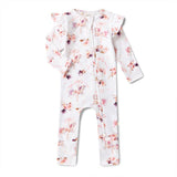 CAROUSEL ORGANIC ZIP FRILL ROMPER
