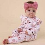 CAROUSEL ORGANIC ZIP FRILL ROMPER