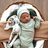 SAGE RIBBED ORGANIC KNOTTED BEANIE