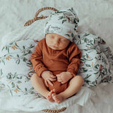 EUCALYPT ORGANIC STRETCH WRAP & BEANIE SET