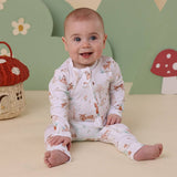 WOODLAND TALES ORGANIC ZIP ROMPER
