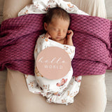 BUTTERFLY ORGANIC SWADDLE & TOPKNOT SET