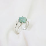 CALMING RING - SILVER & GREEN LINE JASPER