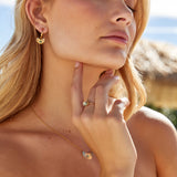 MOON GAZER EARRINGS - GOLD & GREEN AMAZONITE