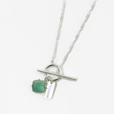 PURE NECKLACE - SILVER & GREEN LINE JASPER