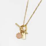 PURE NECKLACE - GOLD & ROSE QUARTZ