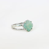 CALMING RING - SILVER & GREEN LINE JASPER