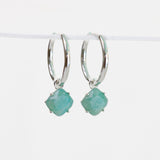 AURA EARRINGS - SILVER & GREEN LINE JASPER