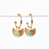 MOON GAZER EARRINGS - GOLD & GREEN AMAZONITE