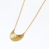 MOON BEAM NECKLACE - GOLD & GREEN AMAZONITE