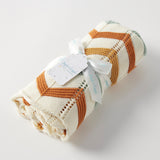 ZIG-ZAG KNITTED BABY BLANKET - BRICK