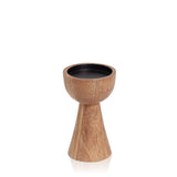 NATURAL WOOD PILLAR CANDLE HOLDER - 2 SIZES