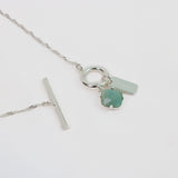PURE NECKLACE - SILVER & GREEN LINE JASPER