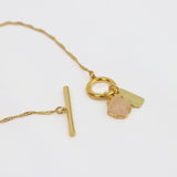 PURE NECKLACE - GOLD & ROSE QUARTZ