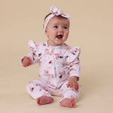 CAROUSEL ORGANIC ZIP FRILL ROMPER