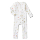 GARDEN FRIENDS ORGANIC ZIP ROMPER
