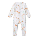 WOODLAND TALES ORGANIC ZIP ROMPER
