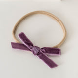 PETITE VELVET BOW HEADBAND (VARIOUS COLOURS)