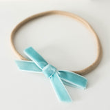 PETITE VELVET BOW HEADBAND (VARIOUS COLOURS)