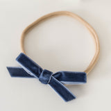 PETITE VELVET BOW HEADBAND (VARIOUS COLOURS)