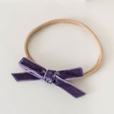 PETITE VELVET BOW HEADBAND (VARIOUS COLOURS)