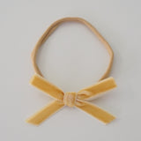 PETITE VELVET BOW HEADBAND (VARIOUS COLOURS)