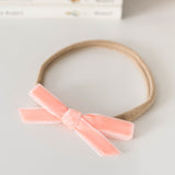 PETITE VELVET BOW HEADBAND (VARIOUS COLOURS)
