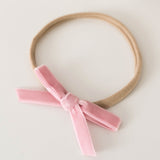 PETITE VELVET BOW HEADBAND (VARIOUS COLOURS)