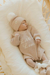LITTLE LOVE KNIT ROMPER - BISCOTTI