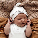 MILK RIBBED ORGANIC KNOTTED BEANIE