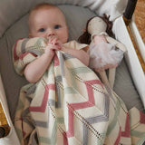 ZIG-ZAG KNITTED BABY BLANKET - BLUSH