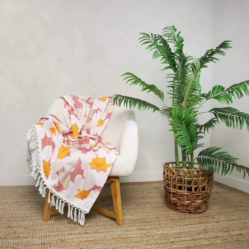 PRINTED CANVAS THROW - PINK