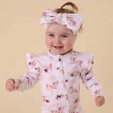 CAROUSEL ORGANIC ZIP FRILL ROMPER