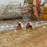 PINK & GOLD STUD EARRINGS