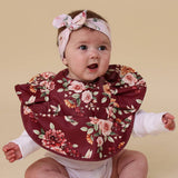 FLORAL FLUTTER WATERPROOF FRILL BIB
