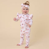 CAROUSEL ORGANIC ZIP FRILL ROMPER