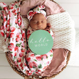STRAWBERRY ORGANIC STRETCH WRAP & TOPKNOT SET