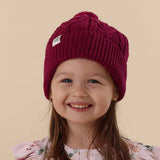 RASPBERRY ORGANIC KNIT BEANIE