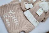 LITTLE LOVE KNIT ROMPER - BISCOTTI