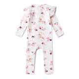 CAROUSEL ORGANIC ZIP FRILL ROMPER