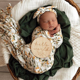 GOLDEN WATTLE ORGANIC STRETCH WRAP & TOPKNOT SET