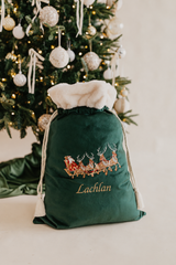 DELUXE EMBROIDERED SANTA SACK - SANTA'S SLEIGH
