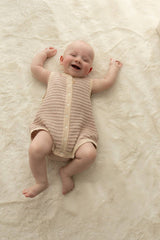 BREEZY KNIT ROMPER - BISCOTTI